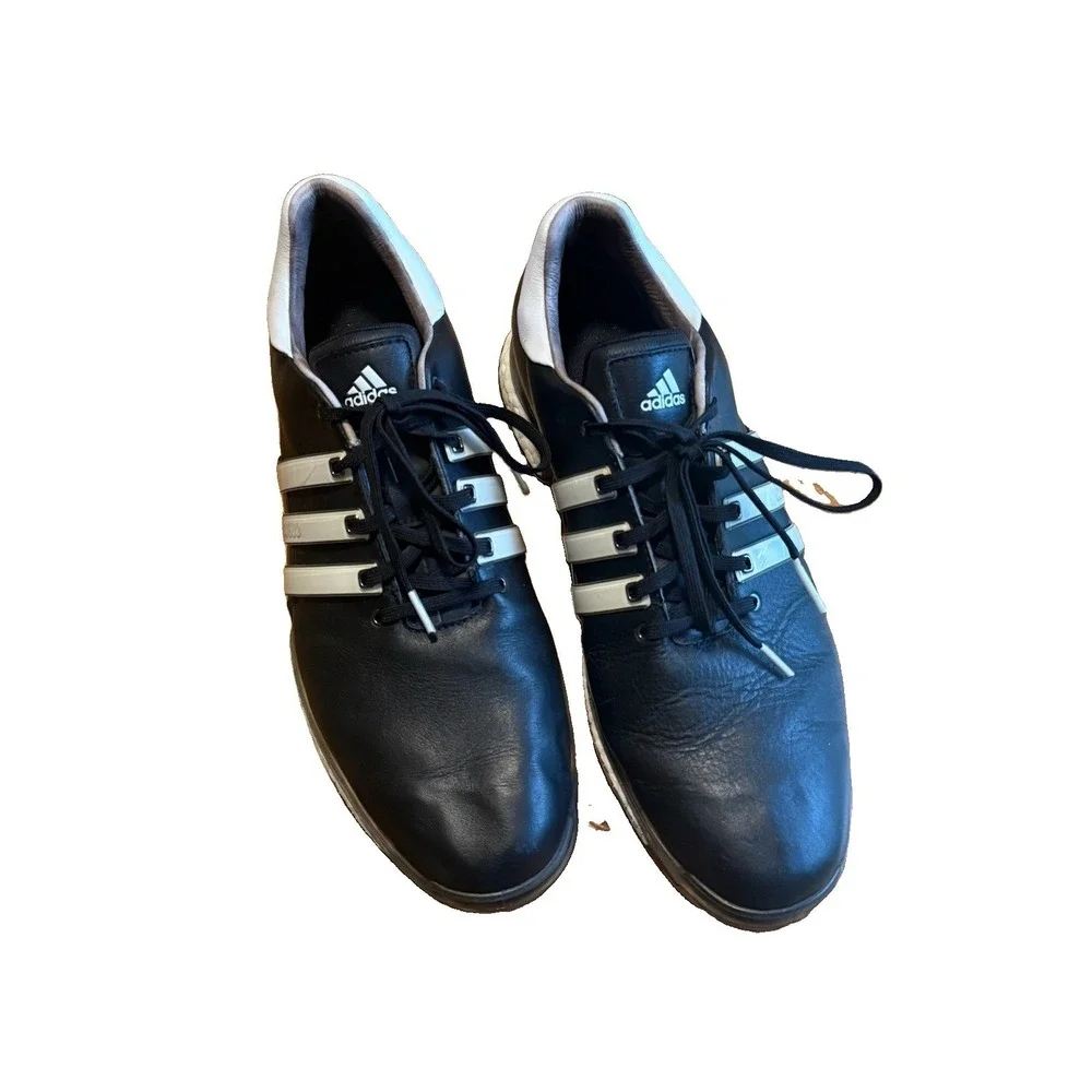 Adidas Tour 360 Boost Golf Leather Shoes Mens Size US 12 Black White 791001